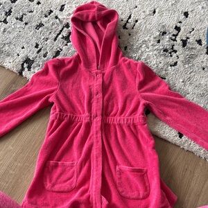 Gymboree Bright Pink Hooded Terry Cloth Jacket